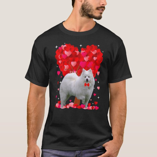Camiseta Cachorro-Dia de os namorados Cachorro Eskimo-Ameri (Frente)