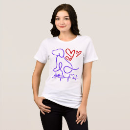 Camiseta Cachorro Dia de os namorados giro