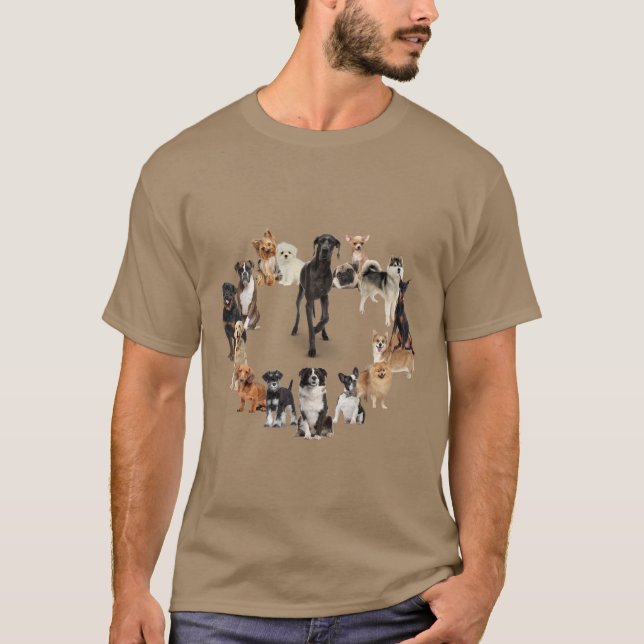 Camiseta Cachorro Divertido Raça Animais de Companhia (Frente)