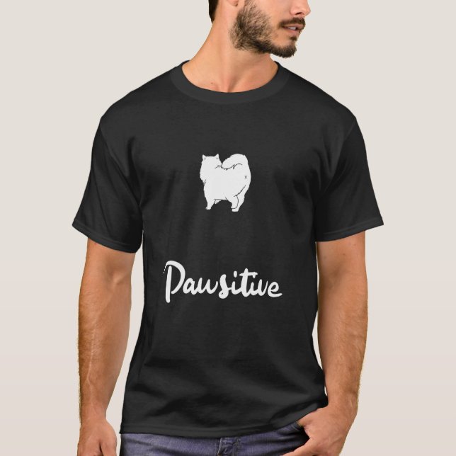 Camiseta Cachorro Dizendo Fique Pawsitivo (Frente)