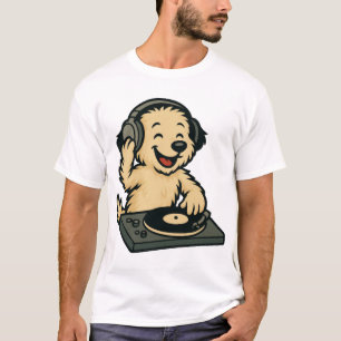 Camiseta Cachorro DJ Adorável com Fones de Ouvido � Present