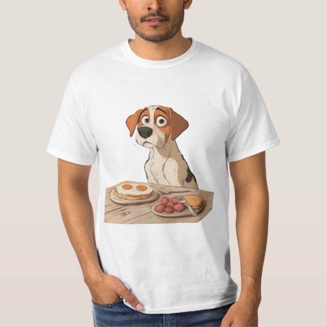 Camiseta Cachorro do café da manhã (Frente)