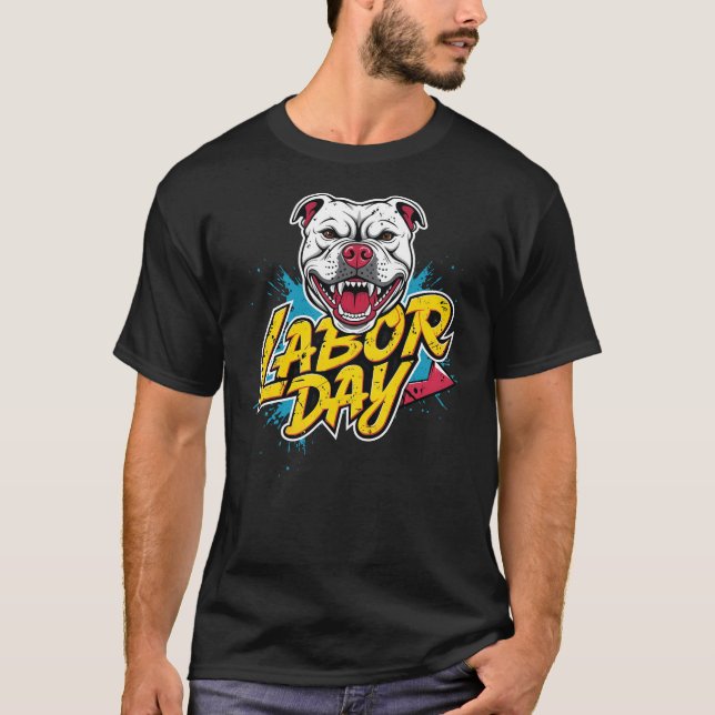 Camiseta Cachorro do Dia do Trabalho Sorria (Frente)