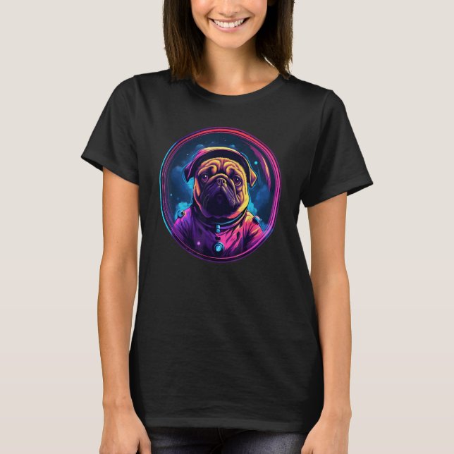 Camiseta Cachorro do Espaço Pug Pai (Frente)