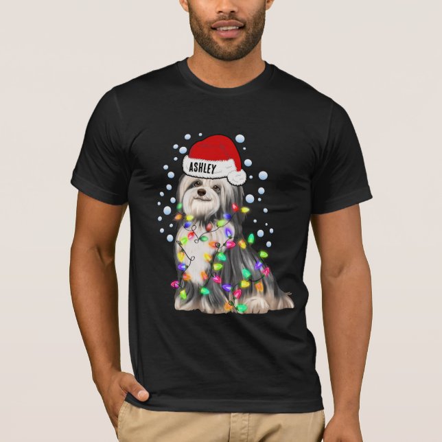 Camiseta Cachorro do Havanês de Natal (Frente)