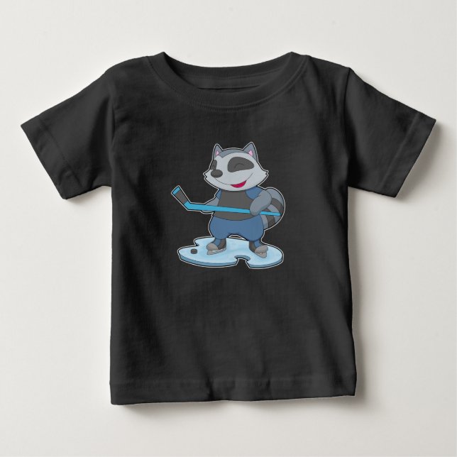 Camiseta Cachorro-do-mato Hóquei no gelo Taco de hóquei no  (Frente)