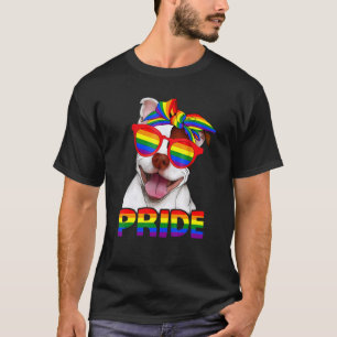 Camiseta Cachorro do Orgulho Pitbull Mãe Arco-Íris Lgbt Org