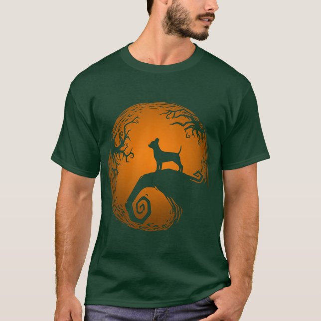 Camiseta Cachorro do Pesadelo Antes do Halloween retrô (Frente)