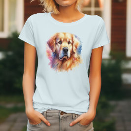 Camiseta Cachorro do Retriever de ouro em Elegância de Aqua