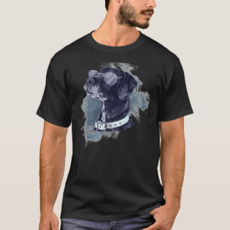 Camiseta Cachorro do Retriever do Laborador Preto com Cacho