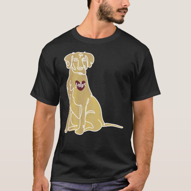 Camiseta Cachorro do Retriever do Laboratório Amarelo (Frente)