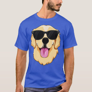Camiseta Cachorro do Retriever do Ouro legal Vestindo óculo