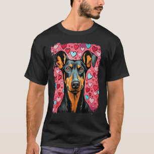 Camiseta Cachorro Doberman Art Pop Moderno Fofo