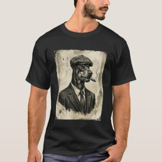 Camiseta Cachorro Doberman Bandido Estilo Tinta Japonesa Di