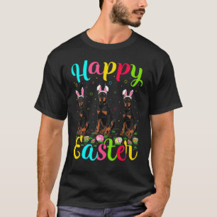 Camiseta Cachorro Doberman Coelho de Ovo de Páscoa Doberman