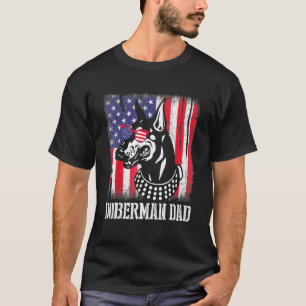 Camiseta Cachorro Doberman Com Óculos De Bandeira Feliz Dob