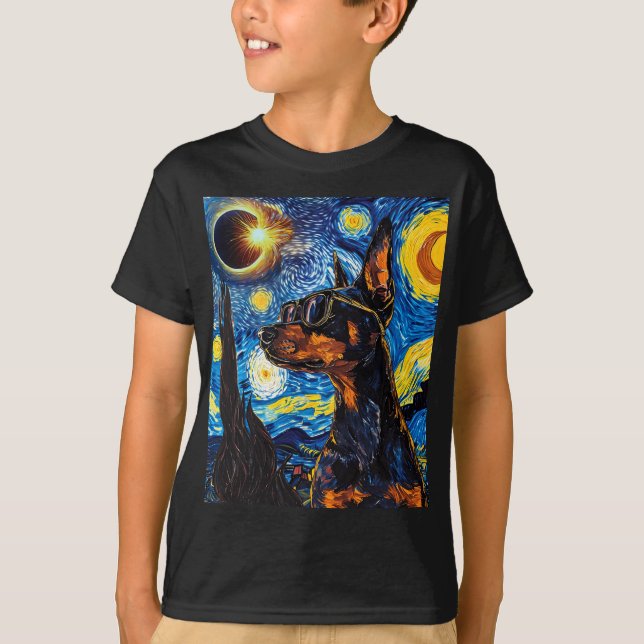 Camiseta Cachorro Doberman Solar Eclipse (Frente)
