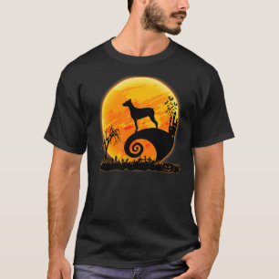 Camiseta Cachorro Doberman Tendência E Lua Fantasia Assust