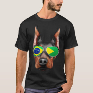 Camiseta Cachorro Dobermann Bandeira Brasileira Brasil Bols