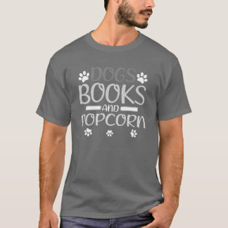 Camiseta Cachorro Dogt Dogt Books e Popcorn Fun Dog Boy