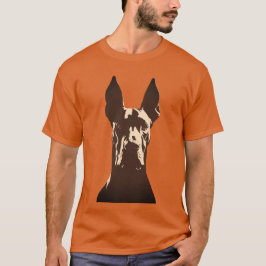Camiseta Cachorro Dogue Alemão Preto e Laranja Ousado
