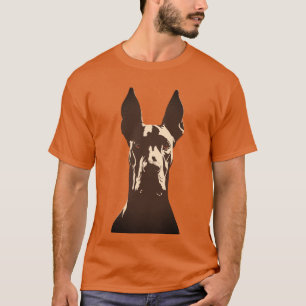 Camiseta Cachorro Dogue Alemão Preto e Laranja Ousado