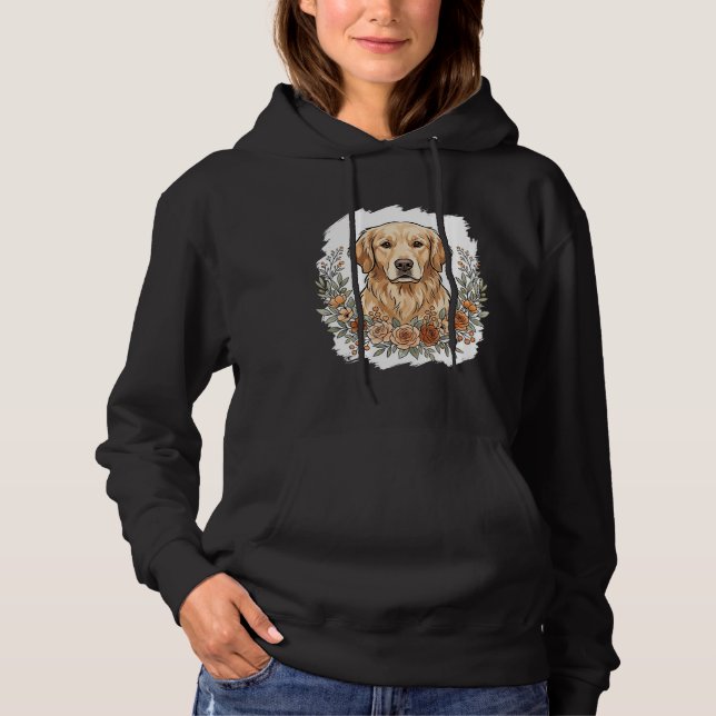 Camiseta Cachorro Dourado Floral Sublimação (Frente)