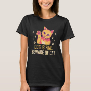 Camiseta Cachorro é bom cuidado com gata sarcástica do gato