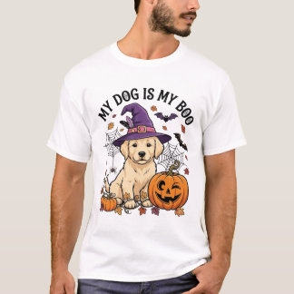 Camiseta Cachorro É Boo Halloween Bruxa Filhote Abóbora_1