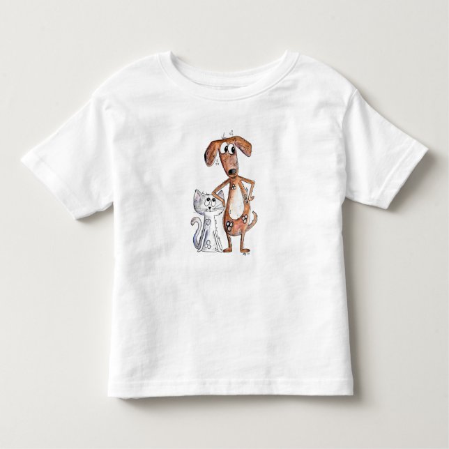 Camiseta Cachorro e Cinzas, de cor branca (Frente)