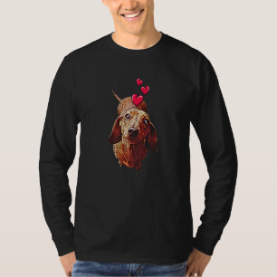 Camiseta Cachorro E Corações Cachorros Cortantes Teckel Mot