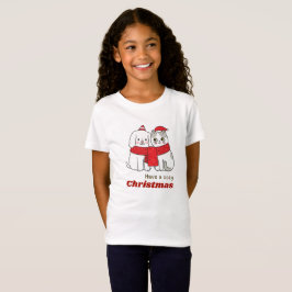Camiseta Cachorro e gato compartilhando um longo e festivo
