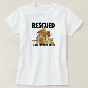 Camiseta Cachorro e gato resgatado é minha criatura favorit