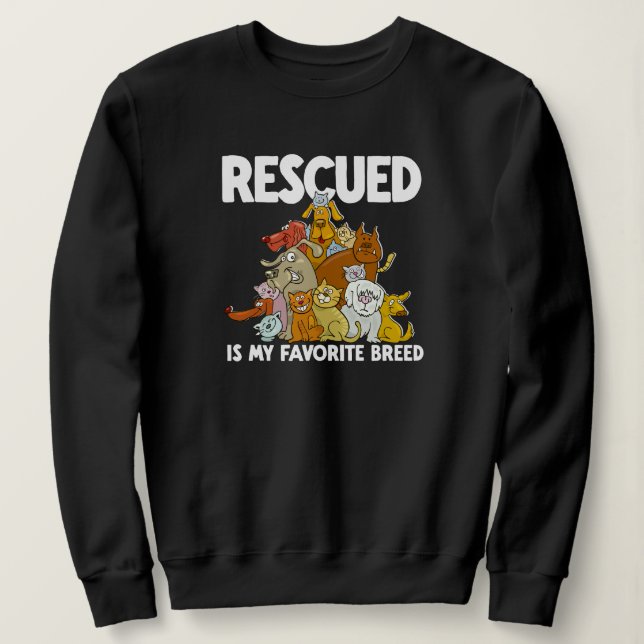 Camiseta Cachorro e gato resgatado é minha criatura favorit (Frente do Design)