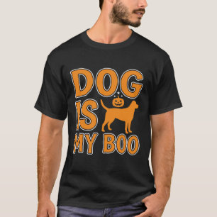 Camiseta Cachorro É Meu Boo Dia das Bruxas Cachorro
