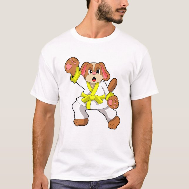 Camiseta Cachorro em artes marciais de caratê (Frente)
