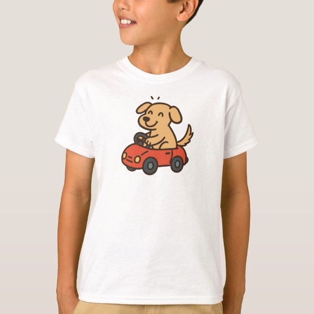 Camiseta Cachorro em Carrinho de Brinquedo (Frente)