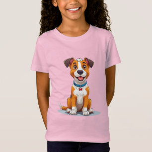 Camiseta Cachorro em Estilo Cartoon Alegre com Expressão Br
