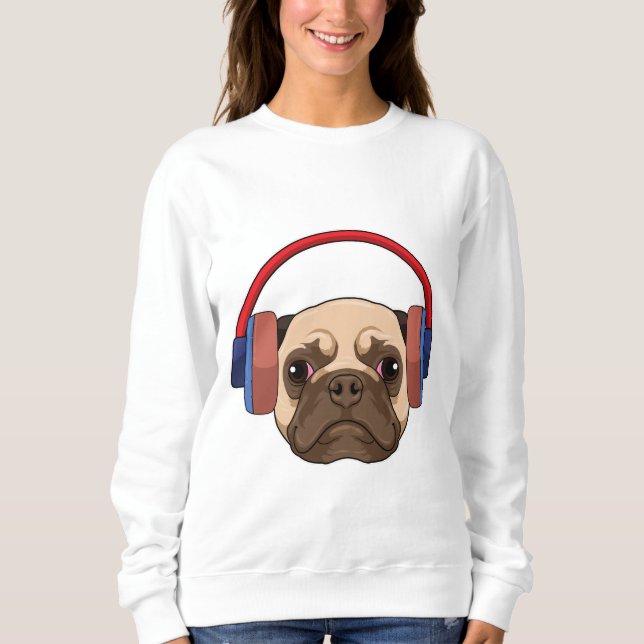 Camiseta Cachorro em Música com Fone de Ouvido (Frente)