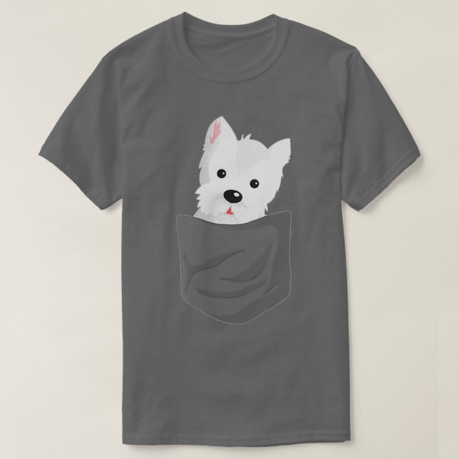 Camiseta Cachorro Em Um Bolso, Cute Westie Terrier Lover Pu (Frente do Design)