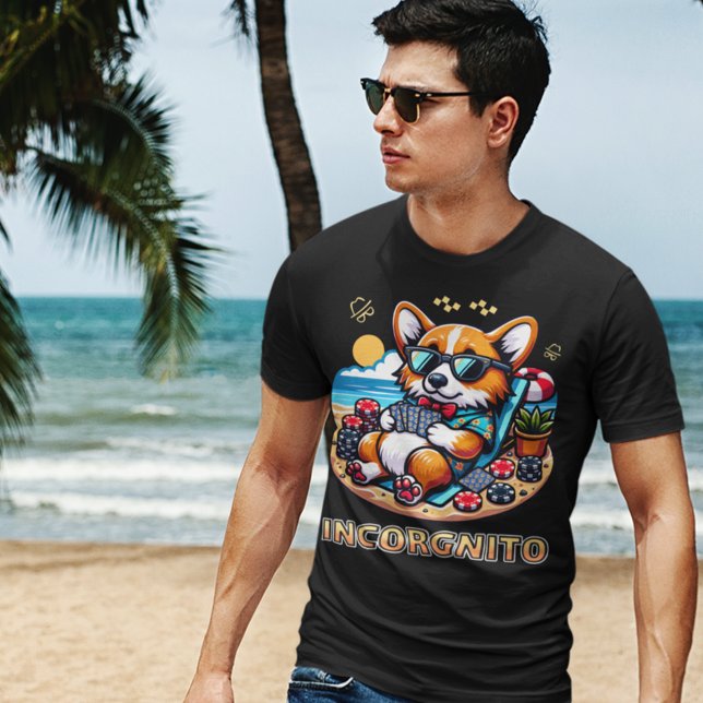 Camiseta Cachorro Encorgnito Jogando Poker (Criador carregado)