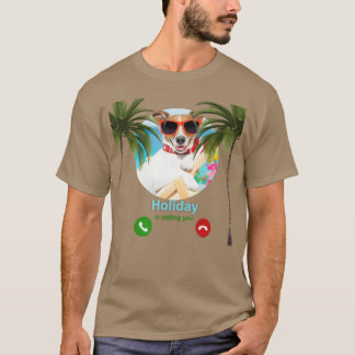 Camiseta Cachorro Engraçado A Passar FériasFeriado De Cacho