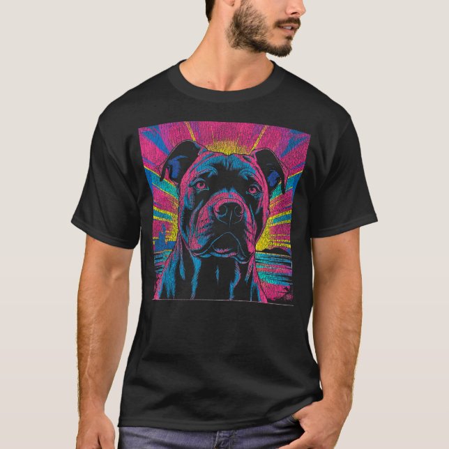 Camiseta Cachorro engraçado American Pit Bull Terrier - Pop (Frente)