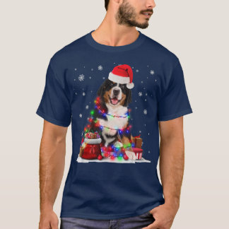 Camiseta Cachorro Engraçado Árvore de Natal Luzes de Natal