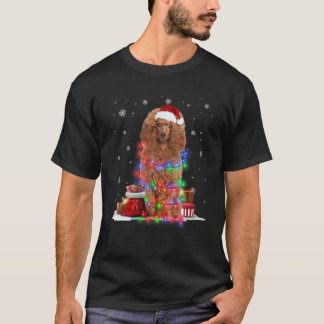 Camiseta Cachorro Engraçado Árvore de Natal Luzes de Natal 