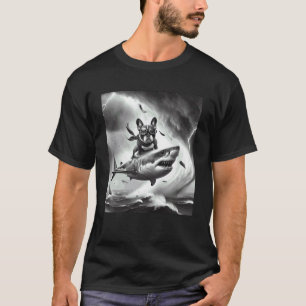 Camiseta Cachorro Engraçado Bulldogue Francês Montando um T