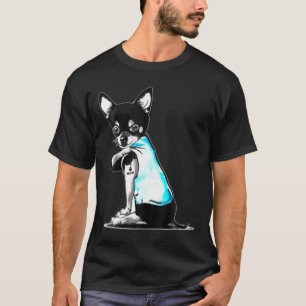Camiseta Cachorro Engraçado Chihuahua Eu Amo Mãe Tatuagem D
