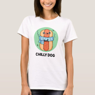 Camiseta Cachorro Engraçado Chili Hot Dog Pun
