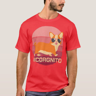Camiseta Cachorro Engraçado Corgi com Óculos Solares Retro