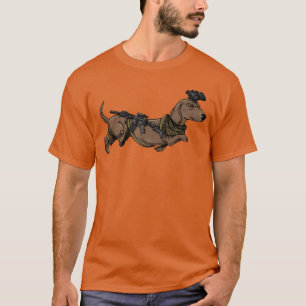 Camiseta Cachorro Engraçado Dachshund com NVG Memeactical W